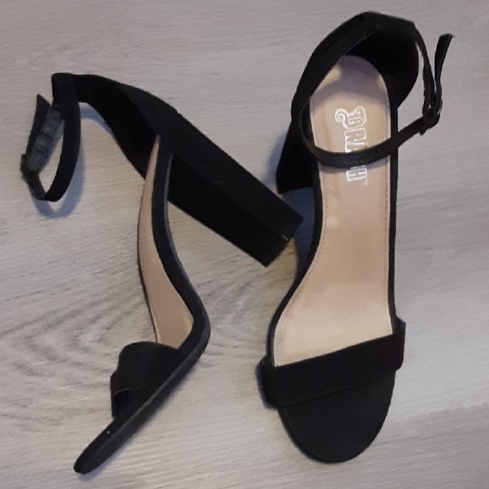 Black Block Heel Sandals